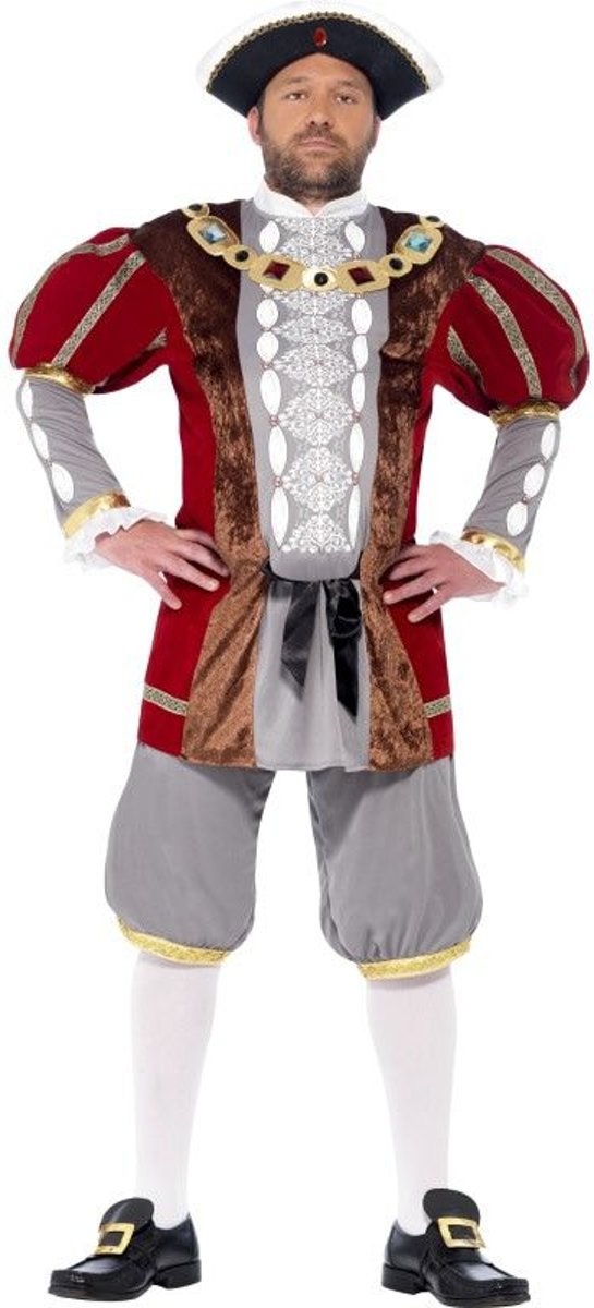 Koning Prins & Adel Kostuum | Engelse Koning Henry Vii Luxe | Man | Medium | Carnaval kostuum | Verkleedkleding